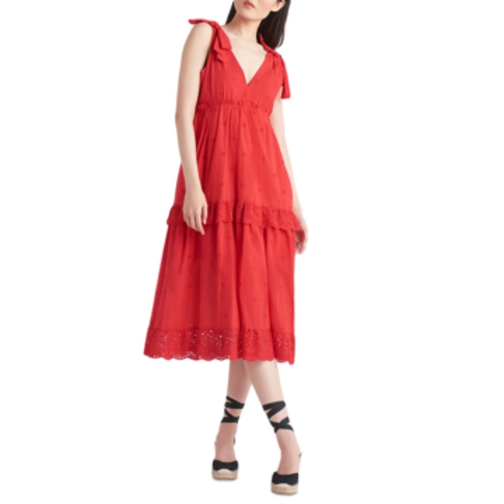 Black Tape Red Midi Dress